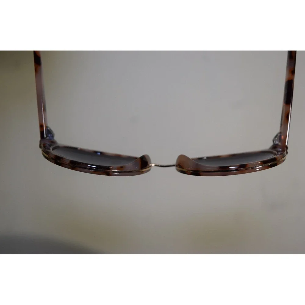 J Crew Womens Pink Tortoise Shell Round Sunglasses with Gold Metal Bridge